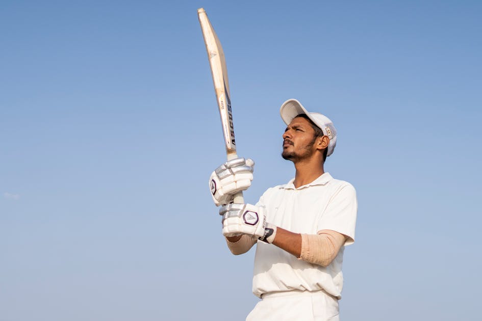 Cricket player with bat