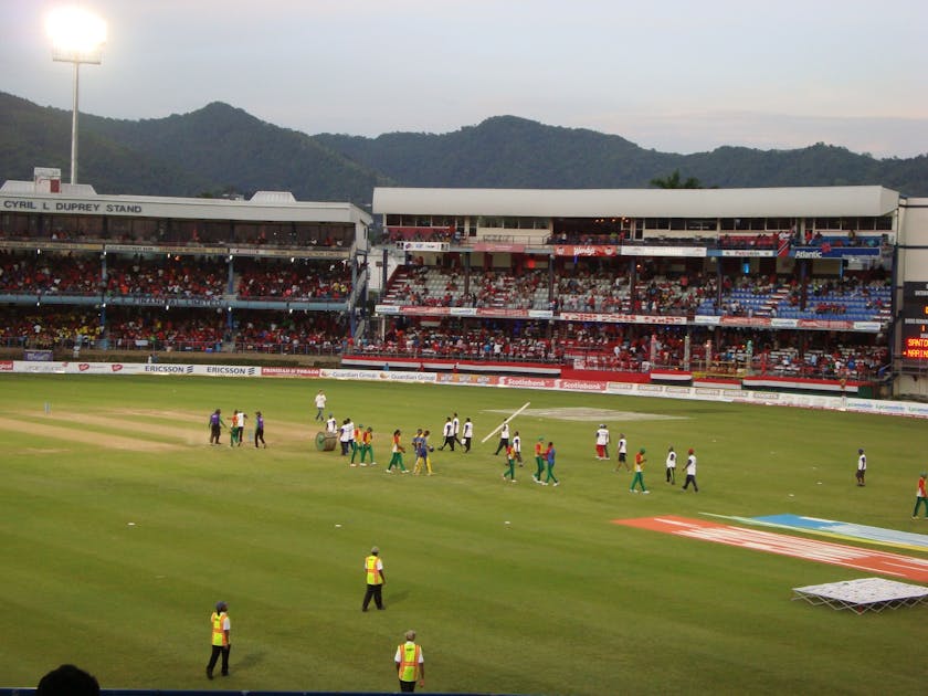 Teams gathered for a local cricket tournament