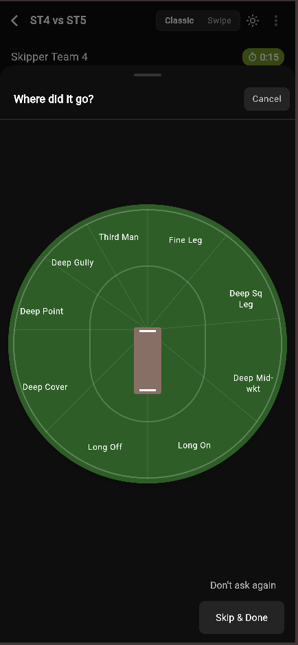 The Field Zone picker, a wagon-wheel diagram of the ground